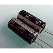 2200uF 50V Panasonic NHG electrolytic capacitor, each